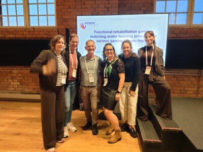 Zes collega's die hebben deelgenomen aan het congres in Stockholm.